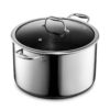 HexClad 12 Quart Hybrid Nonstick Stock Pot with Lid, Dishwasher Safe, Induction Ready, Compatible with All Cooktops