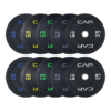 CAP 2-inch Olympic Bumper Plate Weight Set | 260 lbs | Multiple Colors | Storage Rack Optional