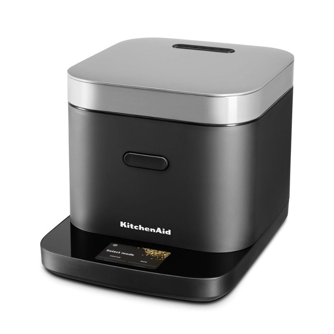 KitchenAid Compact 8 Cup Grain and Rice Cooker with Automatic Sensing and Integrated Scale, KGC2154, Black Matte