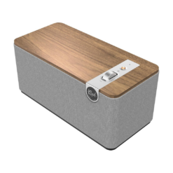 Klipsch The One Plus Premium Bluetooth Speaker System with Two 2.25” Full Range Drivers, 4.5” Woofer, Bluetooth 5.3 with Up to 40 ft. of Distance, Walnut