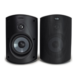 Polk Audio Atrium 6 All-Weather Outdoor Speakers with Bass Reflex Enclosure (Pair, Black), Broad Sound Coverage, Speed-Lock Mounting System