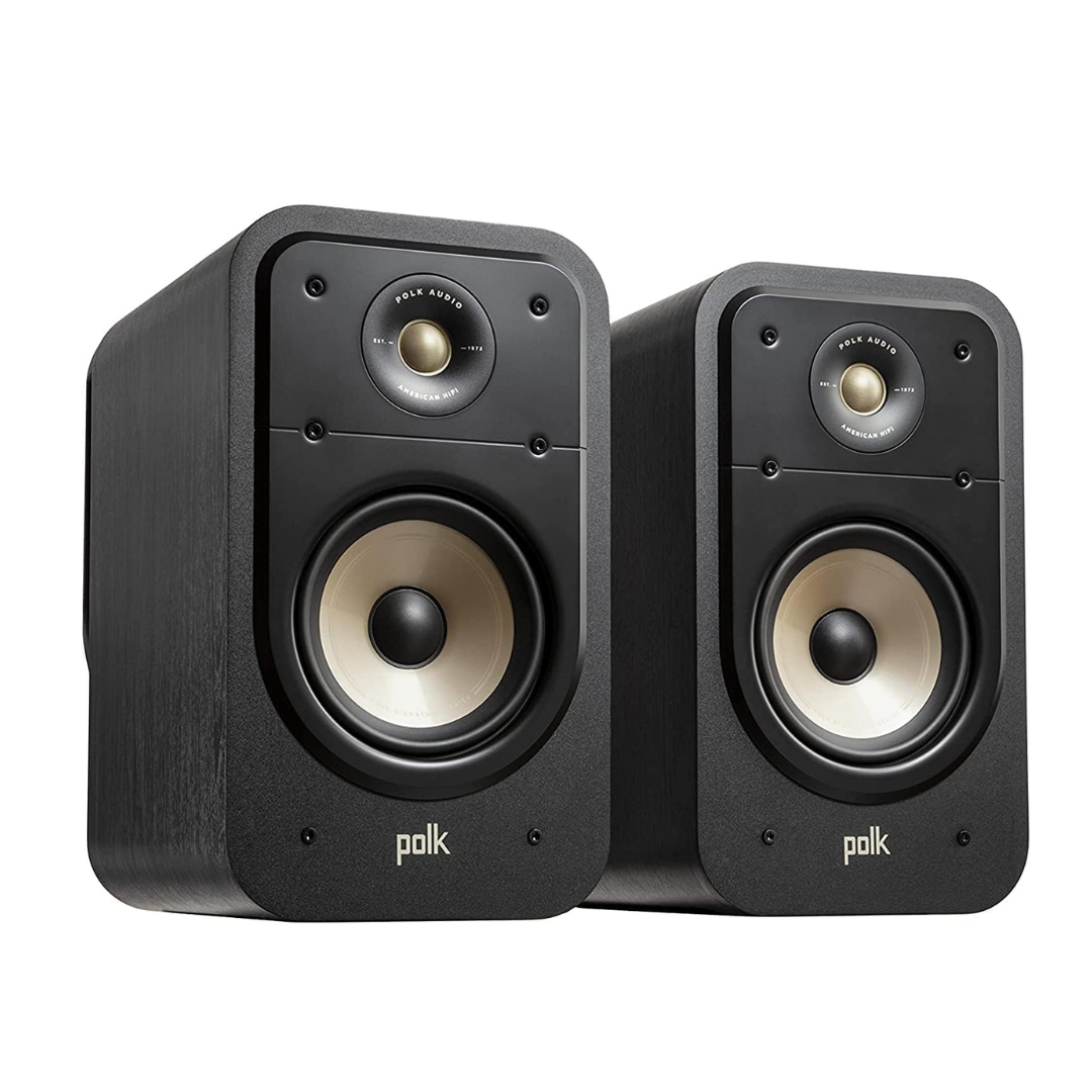 Polk Signature Elite ES20 Surround Sound Speakers - Hi-Res Audio Certified, Dolby Atmos & DTS:X Compatible, 1" Tweeter & 6.5" Woofer, Power Port Technology for Bass (Pair, Stunning Black)