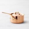 Mauviel M'Heritage 150 B 1.5mm Polished Copper & Stainless Steel Sauce Pan With Lid, And Brass Handle, 1.3-qt, Made in France