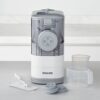 Philips Kitchen Appliances Compact Pasta and Noodle Maker, Viva Collection, Comes with 3 Default Classic Pasta Shaping Discs, Fully Automatic, Recipe Book, Small, White (HR2370/05)
