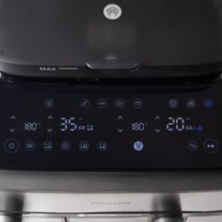 Philips Steam Airfryer 5000 Series Dual Basket - Airfryer & Steamer, 9 Litre, RapidAir Plus, 19 Cooking Functions, 90% Less Fat, 2 Baskets, Steam Cleaning, Silver (NA555/00)